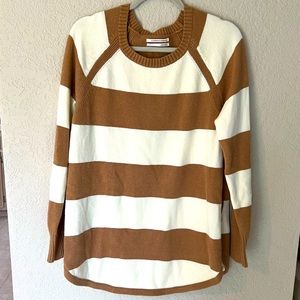 ANTHROPOLOGIE Stripe Crewneck Tunic Sweater Size Large